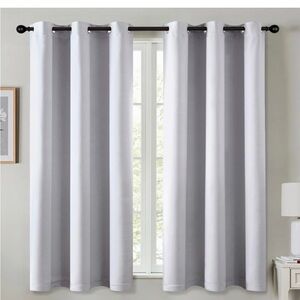 Greyish White Black Out Curtains